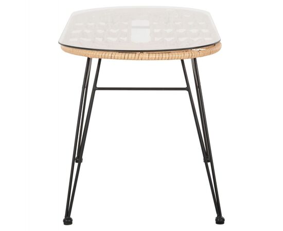ΤΡΑΠΕΖΙ ΟΒΑΛ ΧΑΜΗΛΟ ALLEGRA HM5695.11 ΜΠΕΖ WICKER-ΜΑΥΡΟ ΜΕΤΑΛΛΟ 100x45x51,5Υεκ. - ΤΡΑΠΕΖΙΑ ΕΞ. ΧΩΡΟΥ στο Milonadakis.gr
