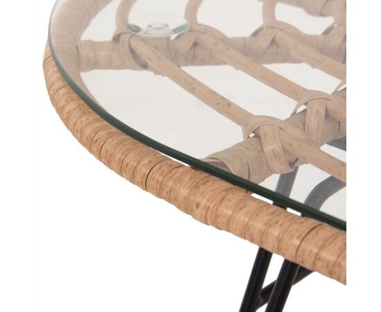 ΤΡΑΠΕΖΙ ΟΒΑΛ ΧΑΜΗΛΟ ALLEGRA HM5695.11 ΜΠΕΖ WICKER-ΜΑΥΡΟ ΜΕΤΑΛΛΟ 100x45x51,5Υεκ. - ΤΡΑΠΕΖΙΑ ΕΞ. ΧΩΡΟΥ στο Milonadakis.gr
