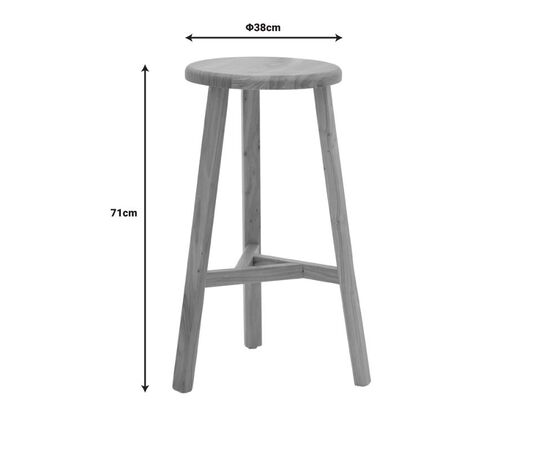 Σκαμπό μπαρ Fabrio pakoworld ξύλο φτελιάς σε φυσική απόχρωση Φ38x71εκ - ΣΚΑΜΠΟ ΜΠΑΡ στο Milonadakis.gr