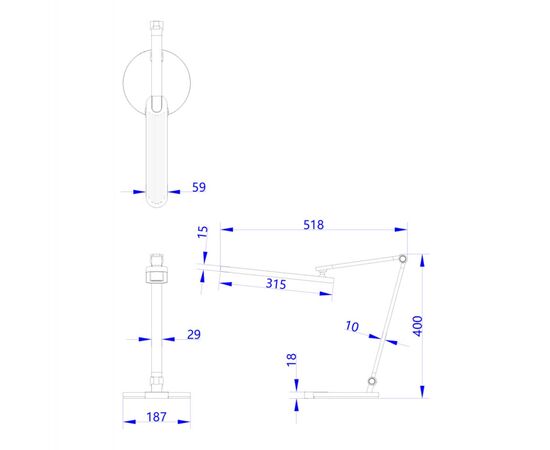 ΦΩΤΙΣΤΙΚΟ ΓΡΑΦΕΙΟΥ LED BLAIN PRO HM4454.02 ΜΑΥΡΗ ΒΑΣΗ ABS-ΓΚΡΙ ΑΛΟΥΜΙΝΙΟ 51,8x40Υεκ. - ΕΠΙΤΡΑΠΕΖΙΑ ΦΩΤΙΣΤΙΚΑ στο Milonadakis.gr