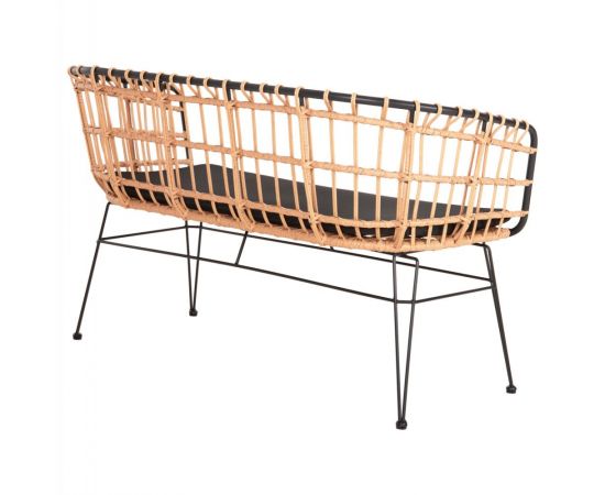 ΠΑΓΚΑΚΙ ΔΙΘΕΣΙΟ ALLEGRA HM5692.11 P.E.RATTAN ΜΠΕΖ-ΜΑΥΡΟΣ ΜΕΤΑΛ.ΣΚΕΛΕΤΟΣ 125x60x77Υεκ - ΠΑΓΚΑΚΙΑ στο Milonadakis.gr