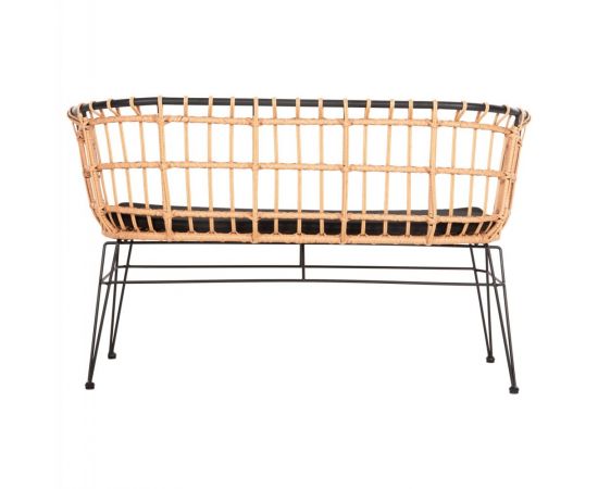 ΠΑΓΚΑΚΙ ΔΙΘΕΣΙΟ ALLEGRA HM5692.11 P.E.RATTAN ΜΠΕΖ-ΜΑΥΡΟΣ ΜΕΤΑΛ.ΣΚΕΛΕΤΟΣ 125x60x77Υεκ - ΠΑΓΚΑΚΙΑ στο Milonadakis.gr