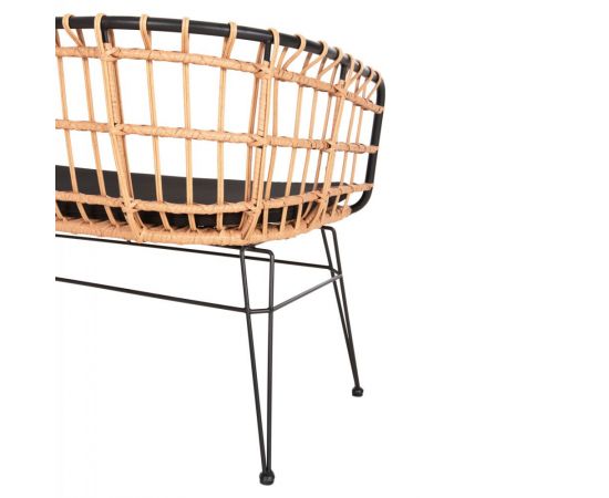ΠΑΓΚΑΚΙ ΔΙΘΕΣΙΟ ALLEGRA HM5692.11 P.E.RATTAN ΜΠΕΖ-ΜΑΥΡΟΣ ΜΕΤΑΛ.ΣΚΕΛΕΤΟΣ 125x60x77Υεκ - ΠΑΓΚΑΚΙΑ στο Milonadakis.gr