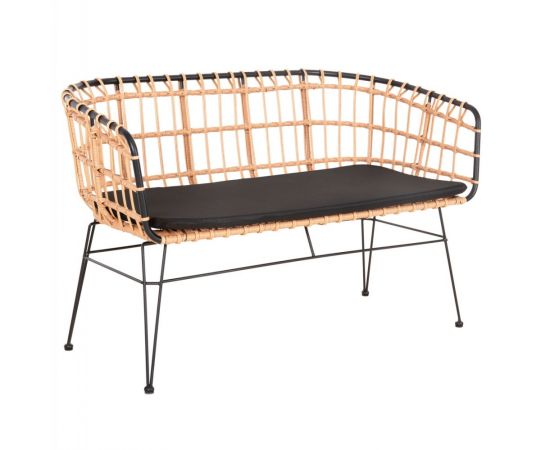 ΠΑΓΚΑΚΙ ΔΙΘΕΣΙΟ ALLEGRA HM5692.11 P.E.RATTAN ΜΠΕΖ-ΜΑΥΡΟΣ ΜΕΤΑΛ.ΣΚΕΛΕΤΟΣ 125x60x77Υεκ - ΠΑΓΚΑΚΙΑ στο Milonadakis.gr