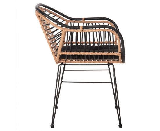 ΠΟΛΥΘΡΟΝΑ ALLEGRA HM5663.11 ΜΕΤΑΛ.ΣΚΕΛΕΤΟΣ-P.E.RATTAN ΜΠΕΖ-ΜΑΥΡΟ 58x59x81Υεκ - ΚΑΡΕΚΛΕΣ - ΠΟΛΥΘΡΟΝΕΣ στο Milonadakis.gr