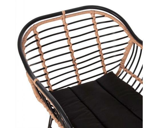 ΠΟΛΥΘΡΟΝΑ ALLEGRA HM5663.11 ΜΕΤΑΛ.ΣΚΕΛΕΤΟΣ-P.E.RATTAN ΜΠΕΖ-ΜΑΥΡΟ 58x59x81Υεκ - ΚΑΡΕΚΛΕΣ - ΠΟΛΥΘΡΟΝΕΣ στο Milonadakis.gr