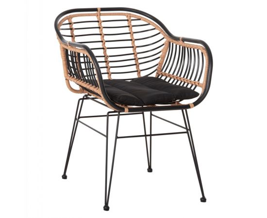 ΠΟΛΥΘΡΟΝΑ ALLEGRA HM5663.11 ΜΕΤΑΛ.ΣΚΕΛΕΤΟΣ-P.E.RATTAN ΜΠΕΖ-ΜΑΥΡΟ 58x59x81Υεκ - ΚΑΡΕΚΛΕΣ - ΠΟΛΥΘΡΟΝΕΣ στο Milonadakis.gr