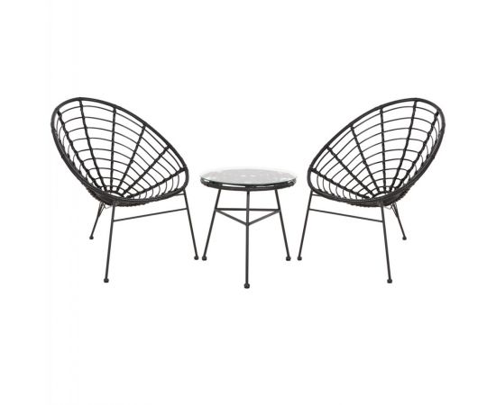 ΣΕΤ ΕΞΩΤΕΡΙΚΟΥ ΧΩΡΟΥ 3ΤΜΧ ALLEGRA HM21047.12 ΜΑΥΡΟ ΣΥΝΘ.RATTAN & ΜΕΤΑΛΛΟ - ΣΕΤ ΤΡΑΠΕΖΑΡΙΕΣ στο Milonadakis.gr