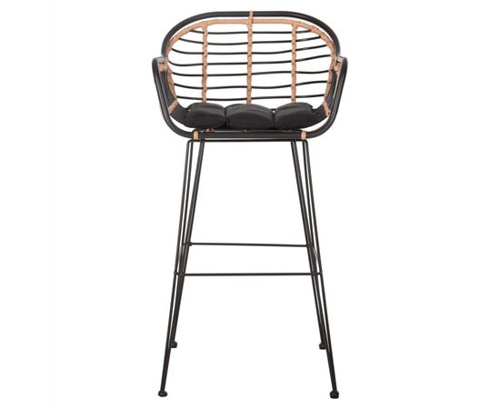 ΣΚΑΜΠΟ ΜΠΑΡ ALLEGRA HM5690.11 ΜΕΤΑΛΛΟ&ΜΑΞΙΛΑΡΙ ΜΑΥΡΟ-WICKER ΜΠΕΖ 55x54x108Υεκ. - ΣΚΑΜΠΩ στο Milonadakis.gr