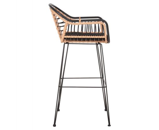 ΣΚΑΜΠΟ ΜΠΑΡ ALLEGRA HM5690.11 ΜΕΤΑΛΛΟ&ΜΑΞΙΛΑΡΙ ΜΑΥΡΟ-WICKER ΜΠΕΖ 55x54x108Υεκ. - ΣΚΑΜΠΩ στο Milonadakis.gr