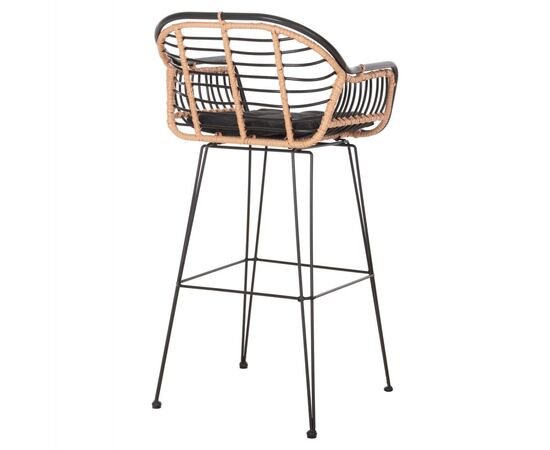 ΣΚΑΜΠΟ ΜΠΑΡ ALLEGRA HM5690.11 ΜΕΤΑΛΛΟ&ΜΑΞΙΛΑΡΙ ΜΑΥΡΟ-WICKER ΜΠΕΖ 55x54x108Υεκ. - ΣΚΑΜΠΩ στο Milonadakis.gr