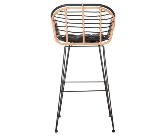 ΣΚΑΜΠΟ ΜΠΑΡ ALLEGRA HM5690.11 ΜΕΤΑΛΛΟ&ΜΑΞΙΛΑΡΙ ΜΑΥΡΟ-WICKER ΜΠΕΖ 55x54x108Υεκ. - ΣΚΑΜΠΩ στο Milonadakis.gr