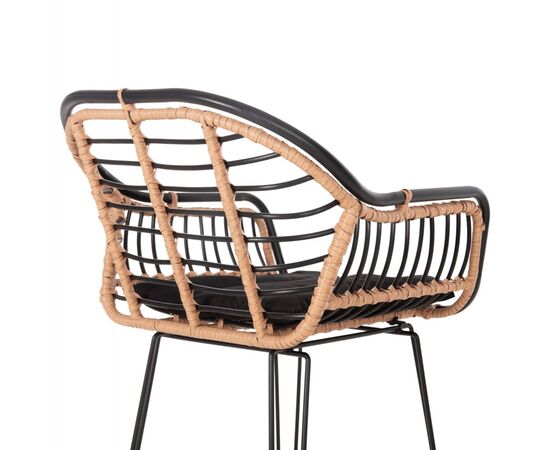 ΣΚΑΜΠΟ ΜΠΑΡ ALLEGRA HM5690.11 ΜΕΤΑΛΛΟ&ΜΑΞΙΛΑΡΙ ΜΑΥΡΟ-WICKER ΜΠΕΖ 55x54x108Υεκ. - ΣΚΑΜΠΩ στο Milonadakis.gr