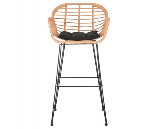 ΣΚΑΜΠΟ ΜΠΑΡ ΨΗΛΟ ALLEGRA HM5640.11 ΜΠΕΖ P.E. RATTAN-ΜΑΥΡΟ ΜΕΤΑΛΛΟ 54x55x108Υεκ. - ΣΚΑΜΠΩ στο Milonadakis.gr