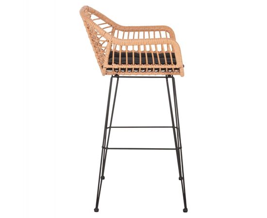 ΣΚΑΜΠΟ ΜΠΑΡ ΨΗΛΟ ALLEGRA HM5640.11 ΜΠΕΖ P.E. RATTAN-ΜΑΥΡΟ ΜΕΤΑΛΛΟ 54x55x108Υεκ. - ΣΚΑΜΠΩ στο Milonadakis.gr