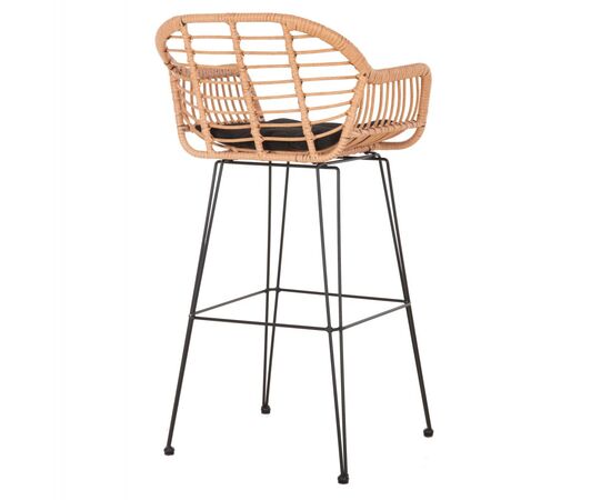ΣΚΑΜΠΟ ΜΠΑΡ ΨΗΛΟ ALLEGRA HM5640.11 ΜΠΕΖ P.E. RATTAN-ΜΑΥΡΟ ΜΕΤΑΛΛΟ 54x55x108Υεκ. - ΣΚΑΜΠΩ στο Milonadakis.gr