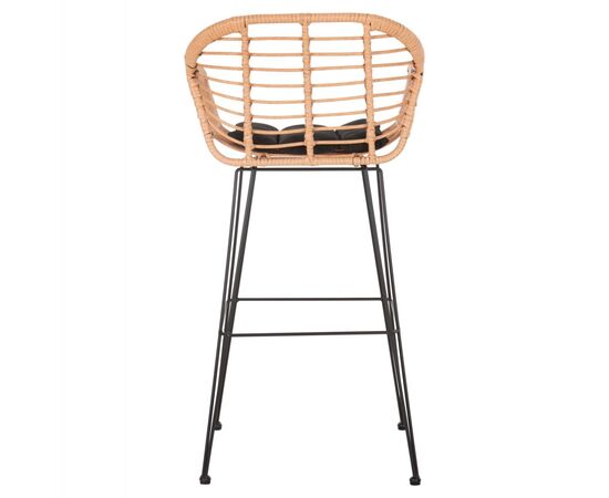 ΣΚΑΜΠΟ ΜΠΑΡ ΨΗΛΟ ALLEGRA HM5640.11 ΜΠΕΖ P.E. RATTAN-ΜΑΥΡΟ ΜΕΤΑΛΛΟ 54x55x108Υεκ. - ΣΚΑΜΠΩ στο Milonadakis.gr