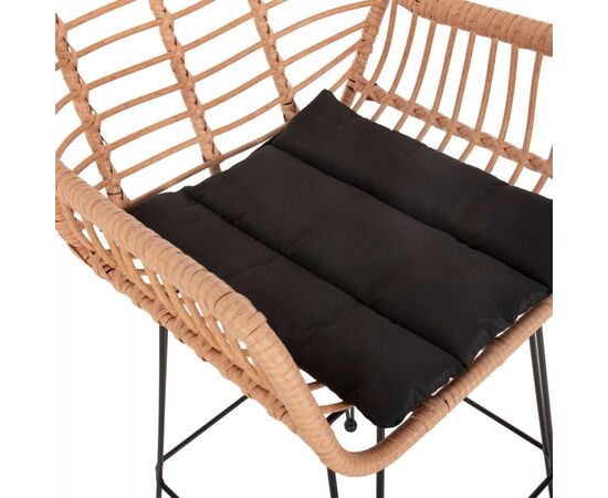 ΣΚΑΜΠΟ ΜΠΑΡ ΨΗΛΟ ALLEGRA HM5640.11 ΜΠΕΖ P.E. RATTAN-ΜΑΥΡΟ ΜΕΤΑΛΛΟ 54x55x108Υεκ. - ΣΚΑΜΠΩ στο Milonadakis.gr