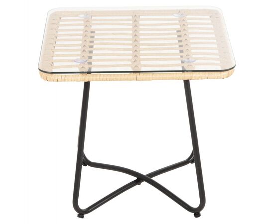 ΤΡΑΠΕΖΑΚΙ GERRY HM5717.11 ΜΕ WICKER ΜΠΕΖ-ΜΑΥΡΟ ΜΕΤΑΛ.ΣΚΕΛΕΤΟ 50x50x47,5Υεκ. - ΤΡΑΠΕΖΙΑ ΕΞ. ΧΩΡΟΥ στο Milonadakis.gr