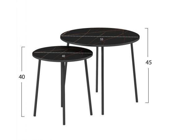 ΤΡΑΠΕΖΙΑ ΣΑΛΟΝΙΟΥ 2ΤΜΧ CUPPER HM9878.13 ΜΕΛΑΜΙΝΗ ΜΑΥΡΟ ΜΑΡΜΑΡΟ-ΜΑΥΡΟ ΜΕΤΑΛΛΟ - ΤΡΑΠΕΖΑΚΙΑ ΣΑΛΟΝΙΟΥ στο Milonadakis.gr