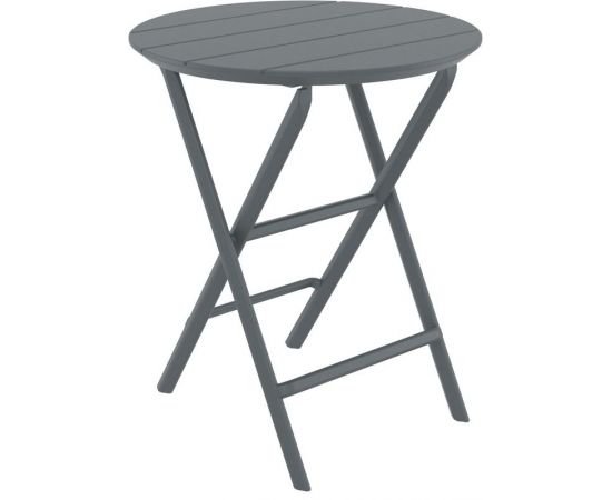HELEN DARK GREY Φ60X74εκ. ΤΡΑΠΕΖΙ ΠΤΥΣ/ΝΟ ΠΟΛ/ΝΙΟΥ - ΤΡΑΠΕΖΙΑ ΕΞ. ΧΩΡΟΥ στο Milonadakis.gr
