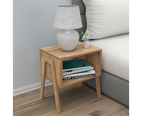 ΚΟΜΟΔΙΝΟ JAKE HM18182.04 ΜΕΛΑΜΙΝΗ ΣΕ ΦΥΣΙΚΟ ΞΥΛΟΥ 48x35x49Υεκ. - ΚΟΜΟΔΙΝΑ στο Milonadakis.gr