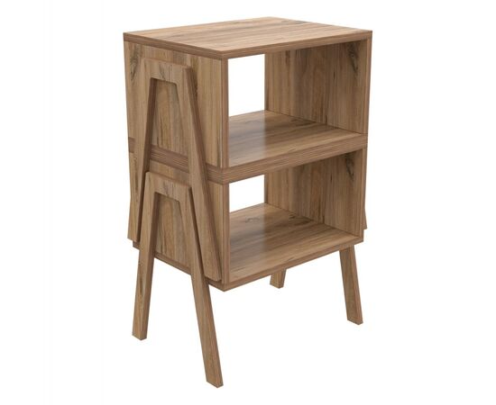 ΚΟΜΟΔΙΝΟ JAKE HM18182.04 ΜΕΛΑΜΙΝΗ ΣΕ ΦΥΣΙΚΟ ΞΥΛΟΥ 48x35x49Υεκ. - ΚΟΜΟΔΙΝΑ στο Milonadakis.gr