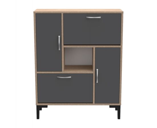 ΠΑΠΟΥΤΣΟΘΗΚΗ MEDY HM18187.01 ΜΕΛΑΜΙΝΗ ΣΕ ΑΝΘΡΑΚΙ & ΣΟΝΑΜΑ-ΜΑΥΡΑ ΠΟΔΙΑ 85x30x108.5Υ εκ. - ΝΤΟΥΛΑΠΙΑ - ΠΑΠΟΥΤΣΟΘΗΚΕΣ στο Milonadakis.gr