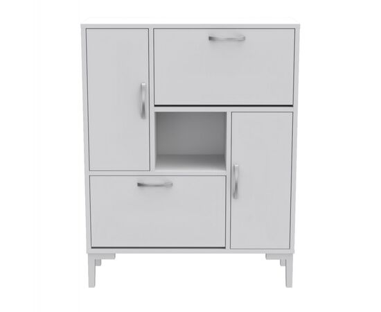 ΠΑΠΟΥΤΣΟΘΗΚΗ MEDY HM18187.03 ΜΕΛΑΜΙΝΗ ΣΕ ΛΕΥΚΟ-ΛΕΥΚΑ ΠΟΔΙΑ 86,5x30x109Υεκ - ΝΤΟΥΛΑΠΙΑ - ΠΑΠΟΥΤΣΟΘΗΚΕΣ στο Milonadakis.gr