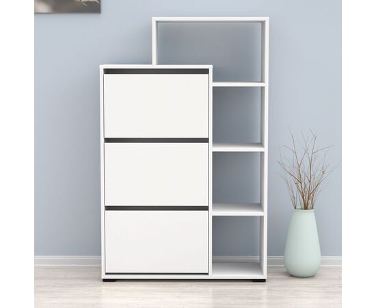 ΠΑΠΟΥΤΣΟΘΗΚΗ ROBBEN HM18189.01 ΜΕΛΑΜΙΝΗ ΣΕ ΛΕΥΚΟ 90x30x143Υεκ. - ΝΤΟΥΛΑΠΙΑ - ΠΑΠΟΥΤΣΟΘΗΚΕΣ στο Milonadakis.gr