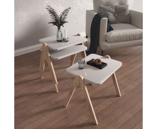 ΣΕΤ 3ΤΜΧ ΒΟΗΘΗΤΙΚΑ ΤΡΑΠΕΖΑΚΙΑ REACHER HM18176.01 ΜΕΛΑΜΙΝΗ ΣΕ SONAMA-ΛΕΥΚΟ 40x30x40Υεκ. - ΒΟΗΘΗΤΙΚΑ ΤΡΑΠΕΖΑΚΙΑ στο Milonadakis.gr