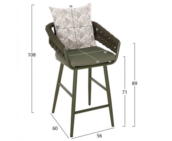 ΣΚΑΜΠΟ ΑΛΟΥΜΙΝΙΟΥ CAMDEN HM6142.09 ΜΑΞΙΛΑΡΙ ΜΕ PRINT-DARK OLIVE 56x60x108Υεκ. - ΣΚΑΜΠΩ στο Milonadakis.gr