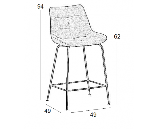 Σκαμπό Μπάρ 4τμχ Ermina Black Ύφασμα 49x49x62-94εκ. - ΣΚΑΜΠΟ ΜΠΑΡ στο Milonadakis.gr