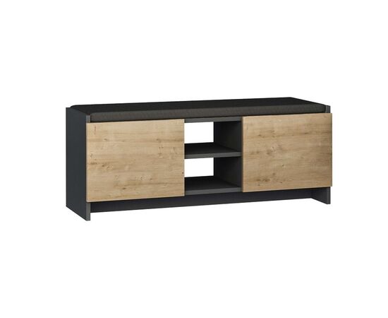 Έπιπλο εισόδου σκαμπό-παπουτσοθήκη Zulla pakoworld μελαμίνη σε ανθρακί-oak απόχρωση 110x37x43εκ - ΝΤΟΥΛΑΠΙΑ - ΠΑΠΟΥΤΣΟΘΗΚΕΣ στο Milonadakis.gr