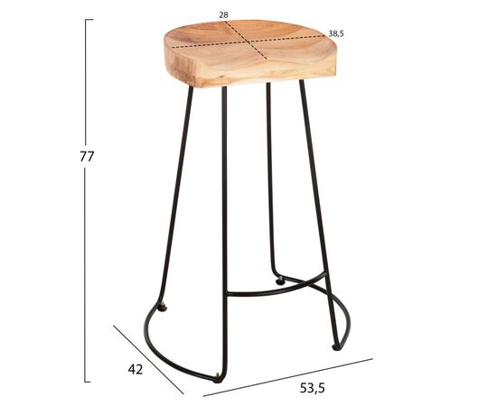 ΣΚΑΜΠΟ BAR ELEANOR HM8363.21 ΜΑΣΙΦ ΞΥΛΟ ΑΚΑΚΙΑΣ-ΜΕΤΑΛ.ΣΚΕΛΕΤΟΣ 53,5x42x77Υεκ. - ΣΚΑΜΠΟ ΜΠΑΡ στο Milonadakis.gr