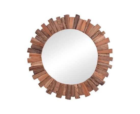 Καθρέπτης Rounder pakoworld teak ξύλο σε φυσική απόχρωση Φ80x4εκ - ΚΑΘΡΕΠΤΕΣ στο Milonadakis.gr