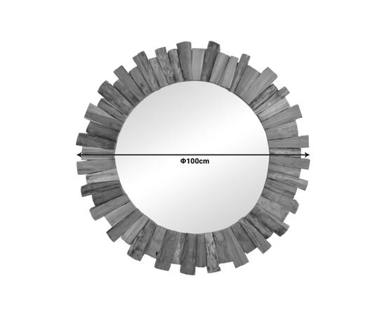 Καθρέπτης Rounder pakoworld teak ξύλο σε φυσική απόχρωση Φ100x5εκ - ΚΑΘΡΕΠΤΕΣ στο Milonadakis.gr