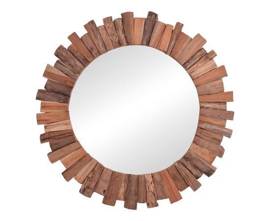 Καθρέπτης Rounder pakoworld teak ξύλο σε φυσική απόχρωση Φ100x5εκ - ΚΑΘΡΕΠΤΕΣ στο Milonadakis.gr