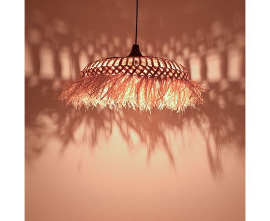 Φωτιστικό οροφής Borobe Inart sisal σε φυσικό χρώμα Φ80x45εκ - ΦΩΤΙΣΤΙΚΑ ΟΡΟΦΗΣ στο Milonadakis.gr