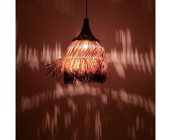 Φωτιστικό οροφής Kentel Inart sisal σε φυσικό-μαύρο χρώμα Φ35x50εκ - ΦΩΤΙΣΤΙΚΑ ΟΡΟΦΗΣ στο Milonadakis.gr