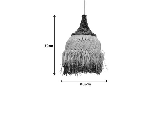 Φωτιστικό οροφής Kentel Inart sisal σε φυσικό-μαύρο χρώμα Φ35x50εκ - ΦΩΤΙΣΤΙΚΑ ΟΡΟΦΗΣ στο Milonadakis.gr