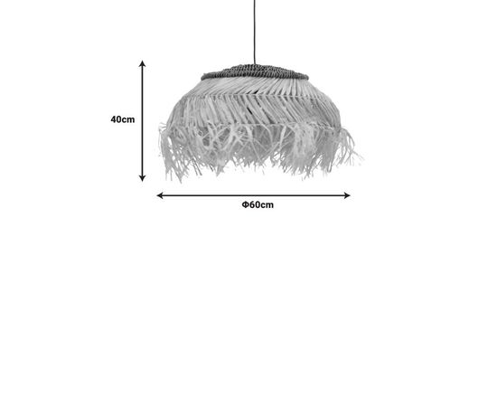 Φωτιστικό οροφής Hengiole Inart sisal σε φυσικό-μαύρο χρώμα Φ60x40εκ - ΦΩΤΙΣΤΙΚΑ ΟΡΟΦΗΣ στο Milonadakis.gr