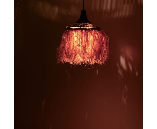 Φωτιστικό οροφής Sermene Inart sisal σε φυσικό-μαύρο χρώμα Φ32x45εκ - ΦΩΤΙΣΤΙΚΑ ΟΡΟΦΗΣ στο Milonadakis.gr