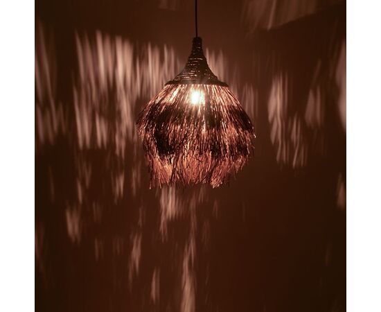 Φωτιστικό οροφής Dasmin Inart ψάθα σε φυσικό-μαύρο χρώμα Φ60x60εκ - ΦΩΤΙΣΤΙΚΑ ΟΡΟΦΗΣ στο Milonadakis.gr