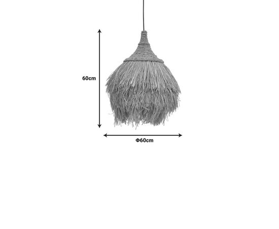 Φωτιστικό οροφής Dasmin Inart ψάθα σε φυσικό-μαύρο χρώμα Φ60x60εκ - ΦΩΤΙΣΤΙΚΑ ΟΡΟΦΗΣ στο Milonadakis.gr