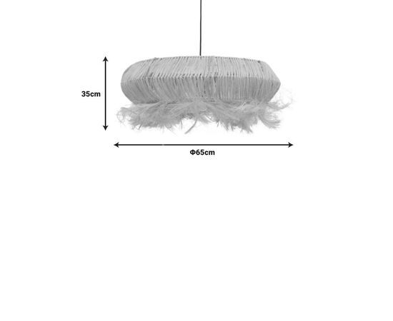 Φωτιστικό οροφής Coanze Inart abaca ξύλο σε φυσικό χρώμα Φ65x35εκ - ΦΩΤΙΣΤΙΚΑ ΟΡΟΦΗΣ στο Milonadakis.gr