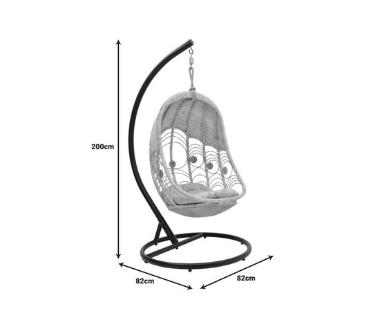 Κούνια Labreone pakoworld rattan pe φυσική απόχρωση -μαύρο μέταλλο-μπεζ μαξιλάρι 82x82x200εκ - ΚΟΥΝΙΕΣ - ΦΩΛΙΕΣ στο Milonadakis.gr