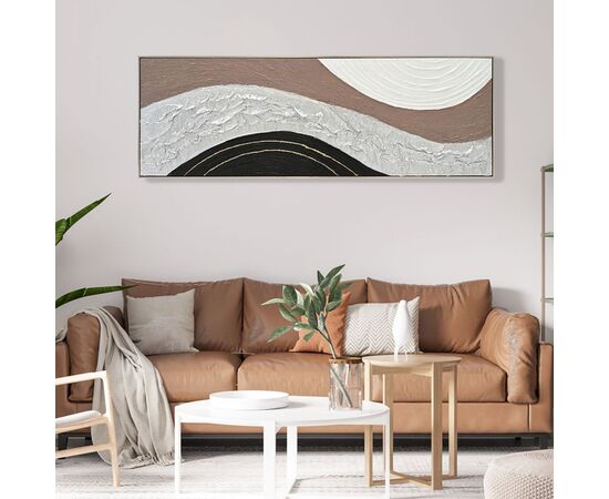 ΠΙΝΑΚΑΣ ΤΟΙΧΟΥ ABSTRACT HM4552.02 ΜΕ ΚΟΡΝΙΖΑ ΜΠΕΖ-ΚΑΜΒΑΣ-ΧΕΙΡΟΠΟΙΗΤΟΣ 152x4.5x52Υεκ. - ΠΙΝΑΚΕΣ στο Milonadakis.gr