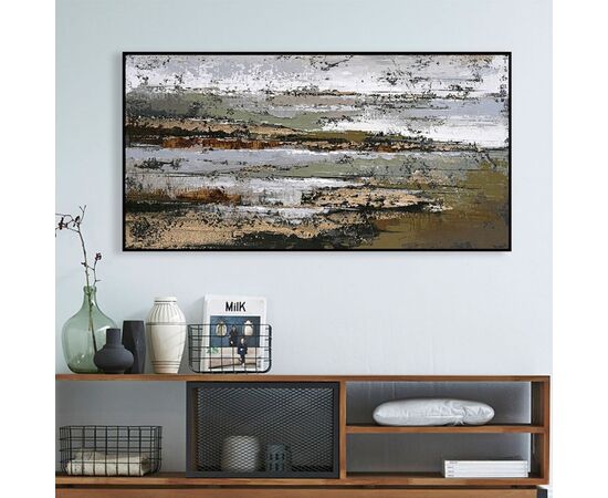 ΠΙΝΑΚΑΣ ΤΟΙΧΟΥ ABSTRACT HM4575.01 ΜΕ ΚΟΡΝΙΖΑ ΜΑΥΡΗ-ΚΑΜΒΑΣ 142x4.5x72Υεκ - ΠΙΝΑΚΕΣ στο Milonadakis.gr
