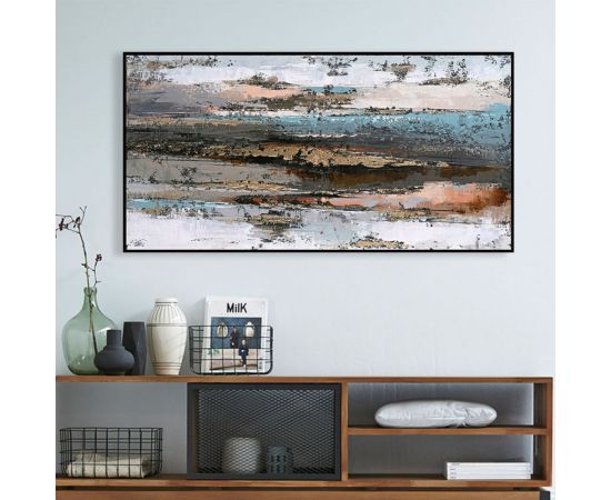 ΠΙΝΑΚΑΣ ΤΟΙΧΟΥ ABSTRACT HM4575.02 ΜΕ ΚΟΡΝΙΖΑ ΜΑΥΡΗ-ΚΑΜΒΑΣ 142x4.5x72Υεκ - ΠΙΝΑΚΕΣ στο Milonadakis.gr